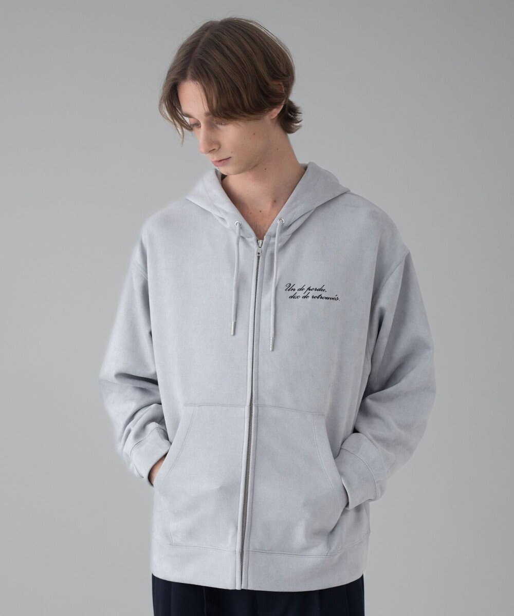 WEGO 【ユニセックス着用ITEM/MLサイズ展開】フェイクスウェードZIPパーカー 