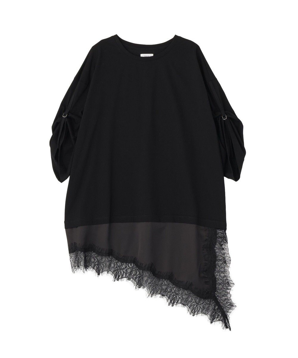 YECCA VECCA ドロストスリーブヘムレースTee 