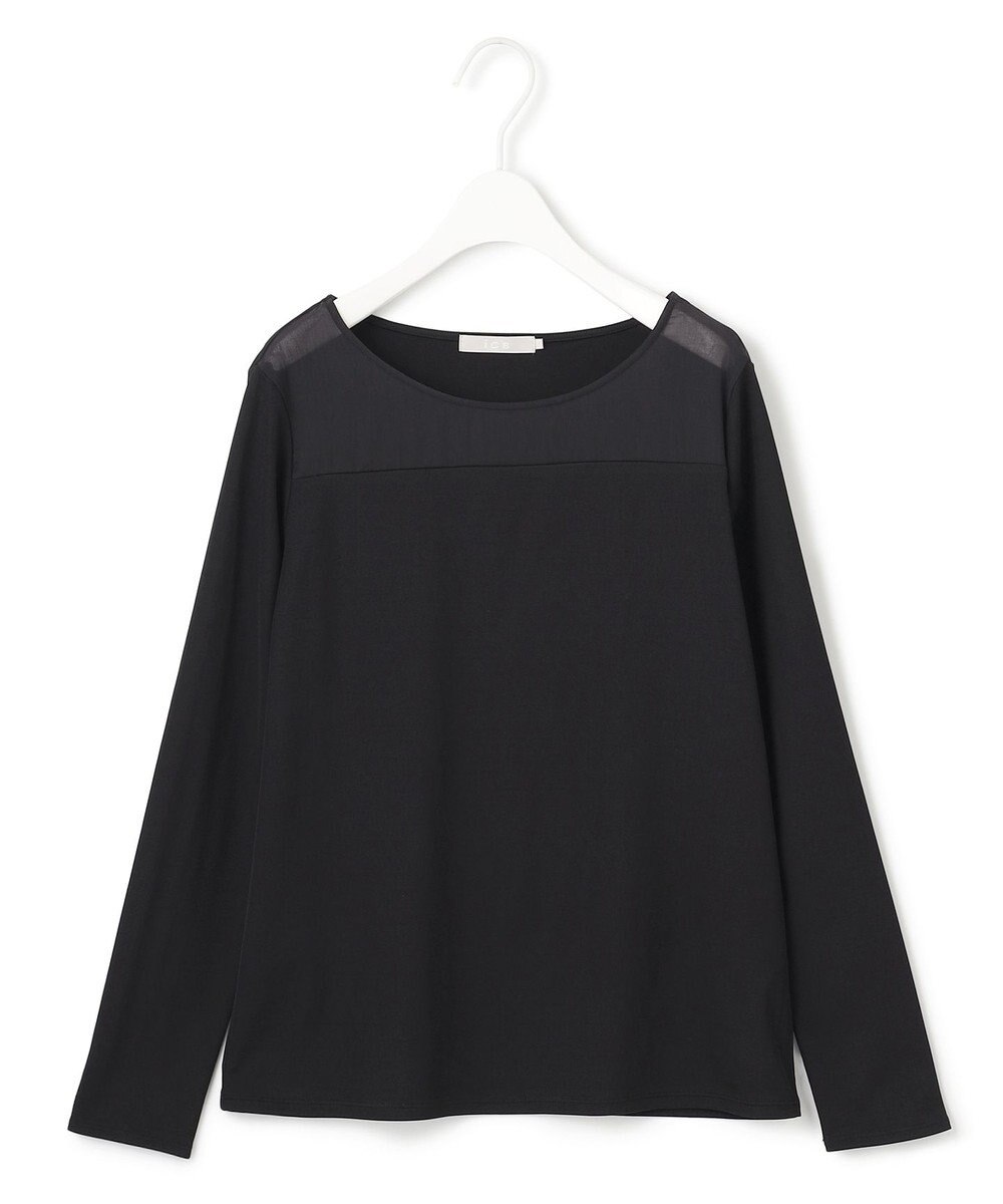 ICB L 【洗える】 PlaXフィラメントジャージー シアーコンビカットソー 