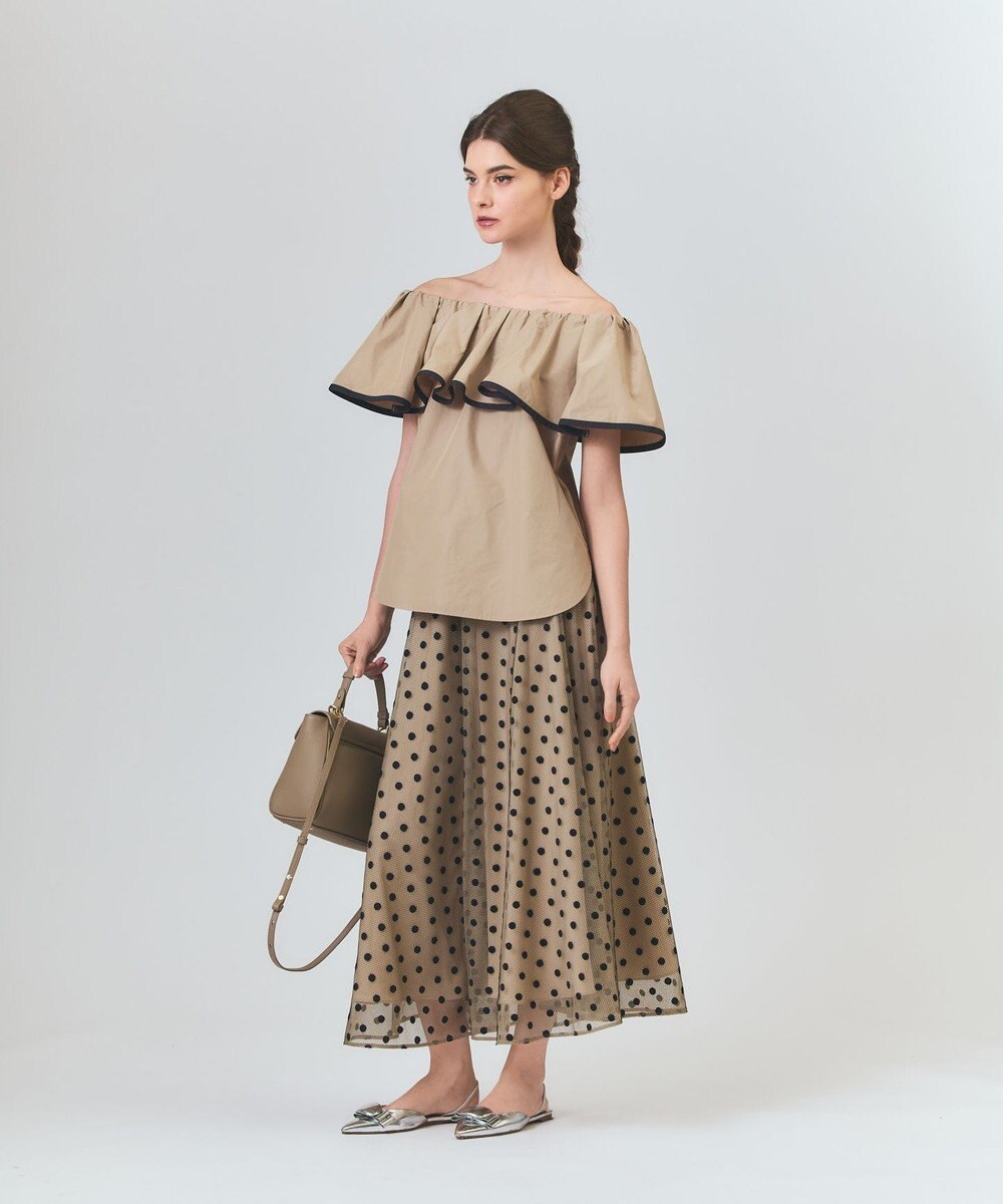 GRACE CONTINENTAL ラッフルトリミングブラウス 