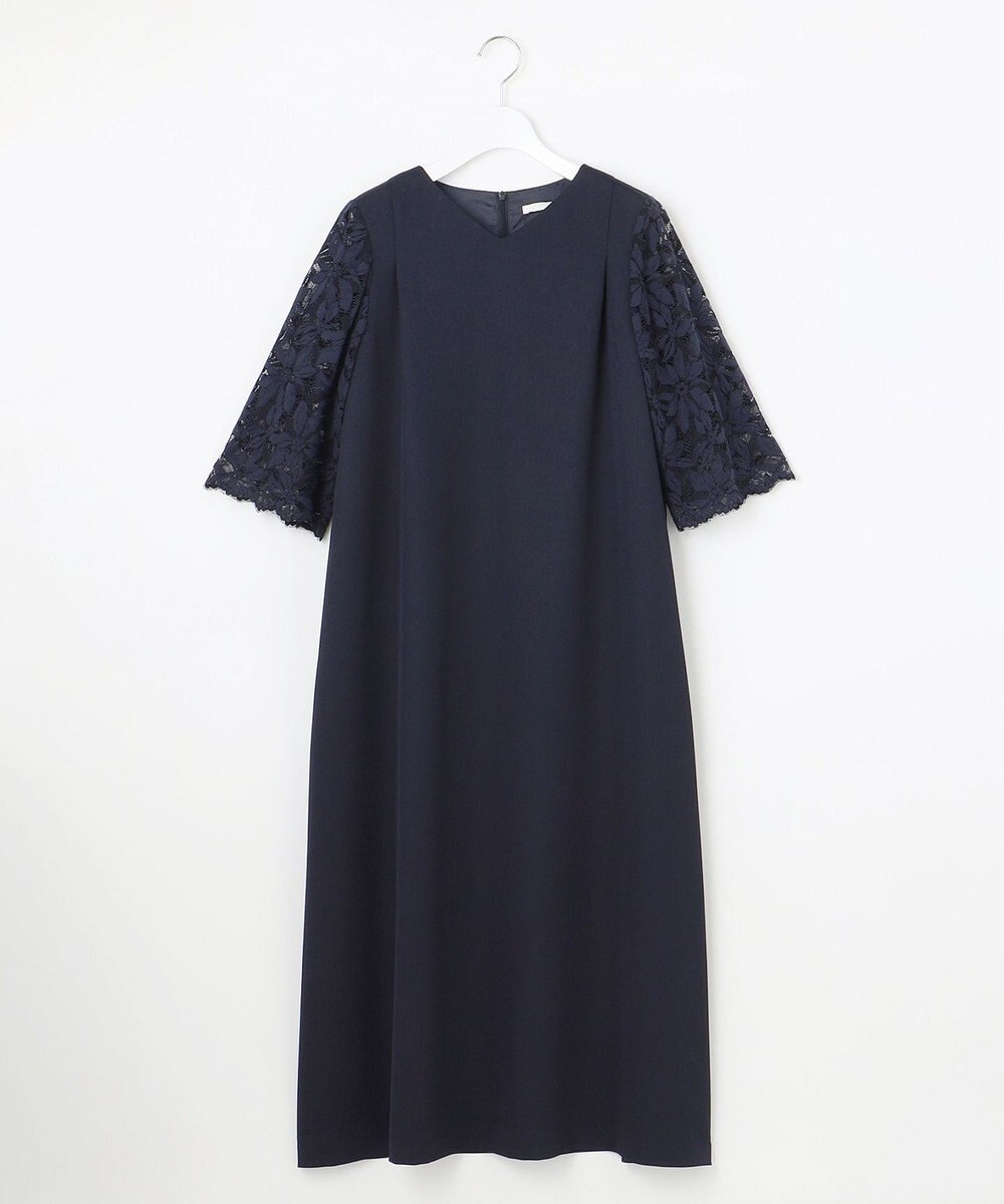 自由区 L 【17号サイズまで展開】フラワーレースダブルクロス ワンピース 