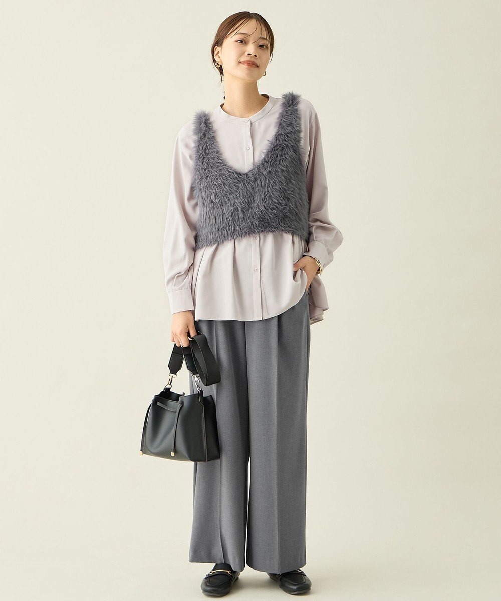 ANY L ロングシャギーニットベスト 