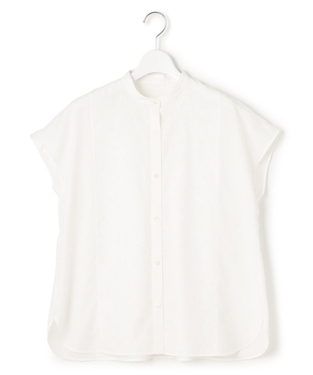 23区 L 【洗える】エンブロイダリー コンビ ブラウス 