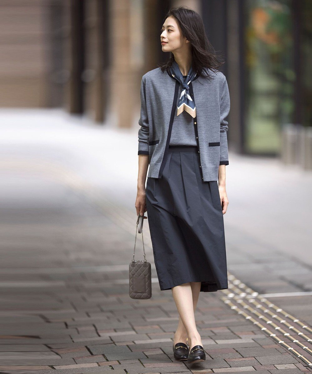 J.PRESS LADIES S 【洗える】グレイス メモリータフタ タック スカート 