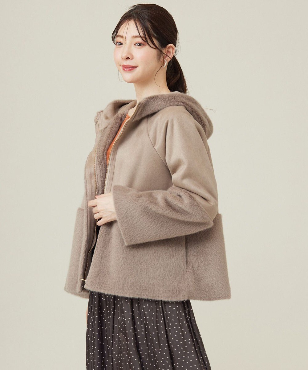 ANY SIS Luxuryフェイクムートン コート 