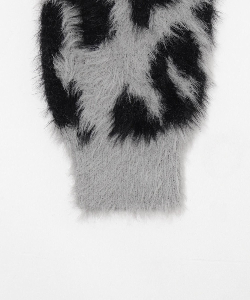 WEGO レオパードシャギーショートニット 