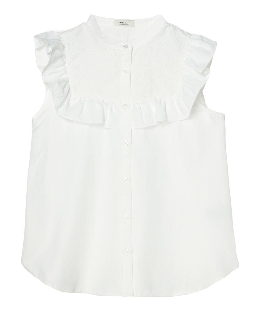 earth music&ecology デコルテレースフリルブラウス 