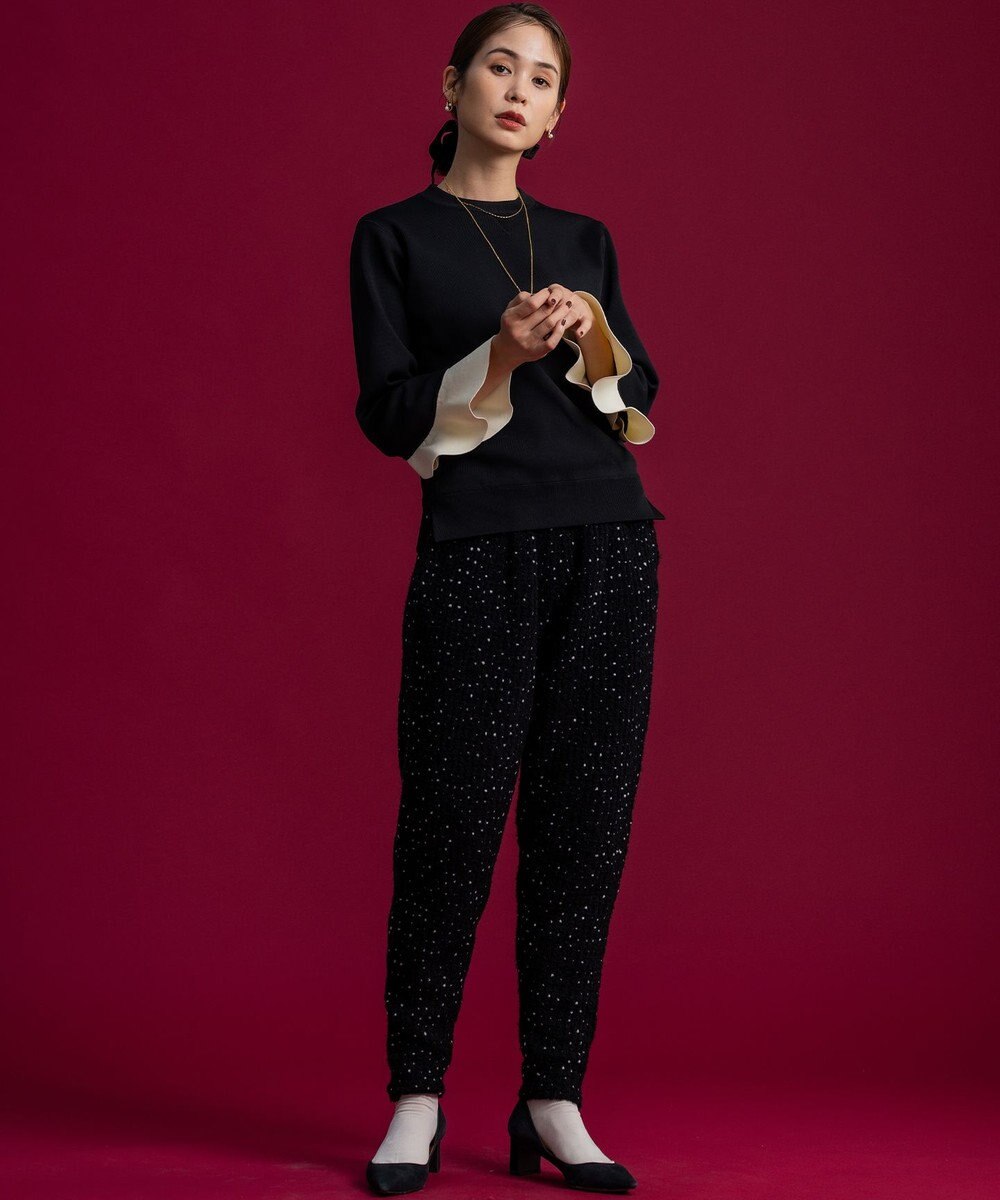 組曲 【組曲×setsuko sagittaire】ツィードニットタックパンツ 