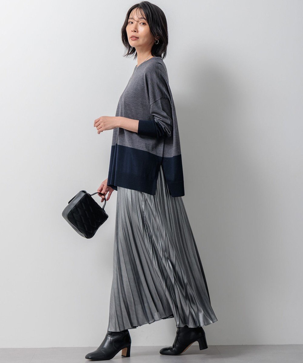 23区 L 【WEB限定カラーあり/洗える】ウーステッドウール ワイドシルエット ニット 