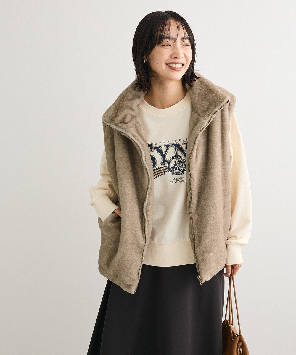 Green Parks スタンドカラーＺＩＰファーベスト 