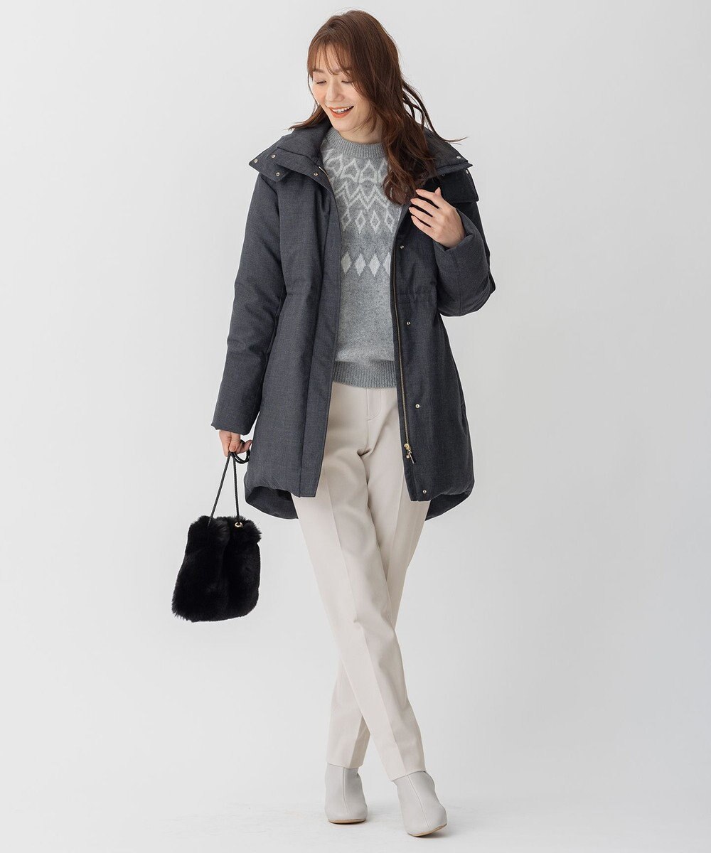 自由区 【ファー取り外し可】ライトウールダウン 