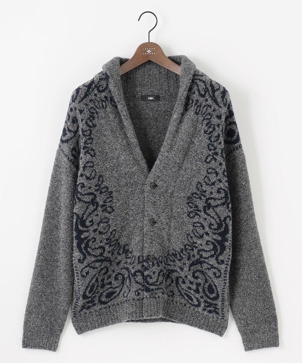 JOSEPH ABBOUD 【インポート素材/ソフトな肌触り/軽量】MOUSSE ペーズリー柄ショール カーディガン 