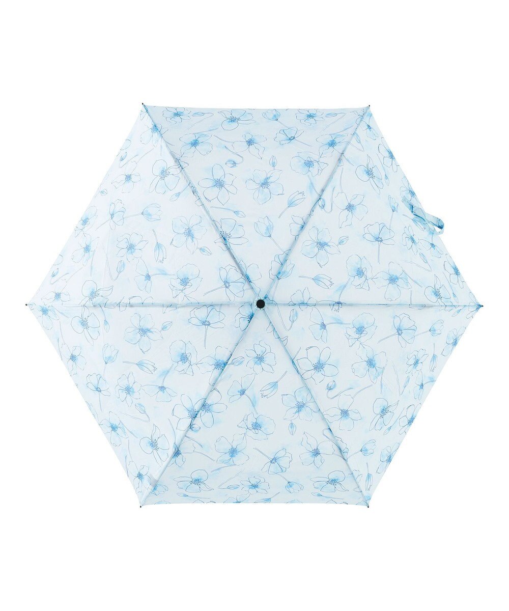MOONBAT urawaza slim(ウラワザ スリム) 3秒でたためる傘 折りたたみ傘 ウォータリーフラワー 大きめ55cm UV 