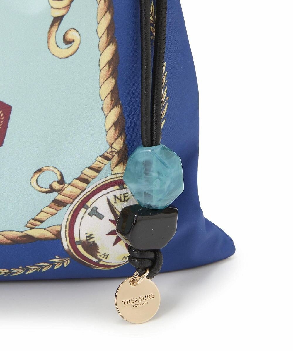 TOPKAPI 【TREASURE TOPKAPI】マイルドサテン スカーフ柄 巾着 トート バッグ 