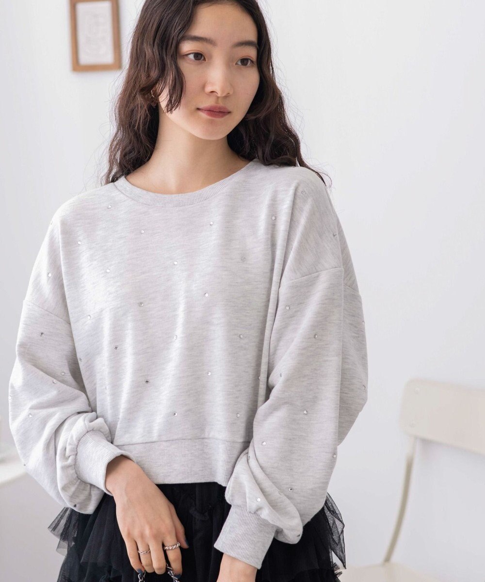 WEGO ラインストーンドットショートスウェット 