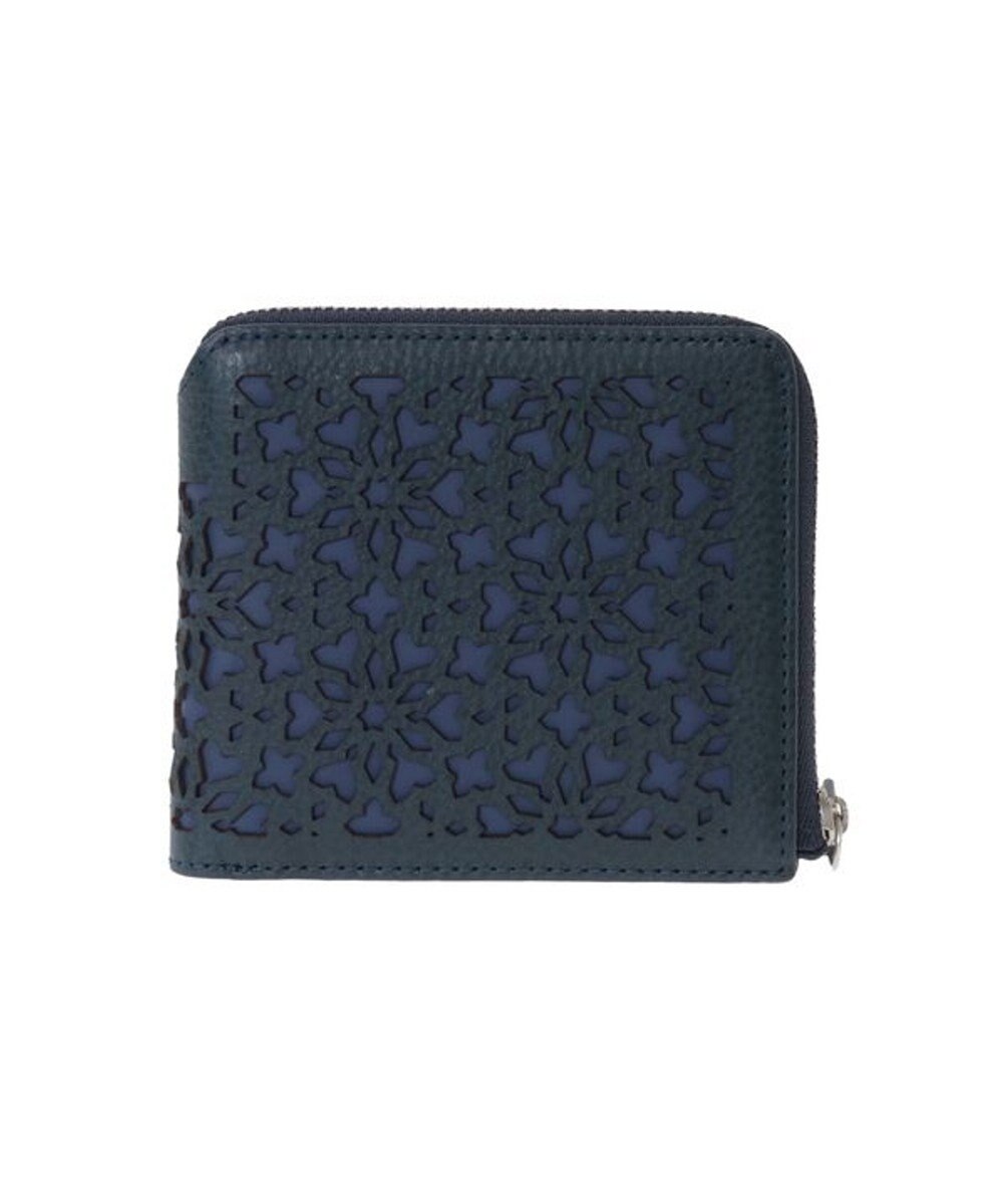 genten カレイド 外ファスナー2つ折り財布 