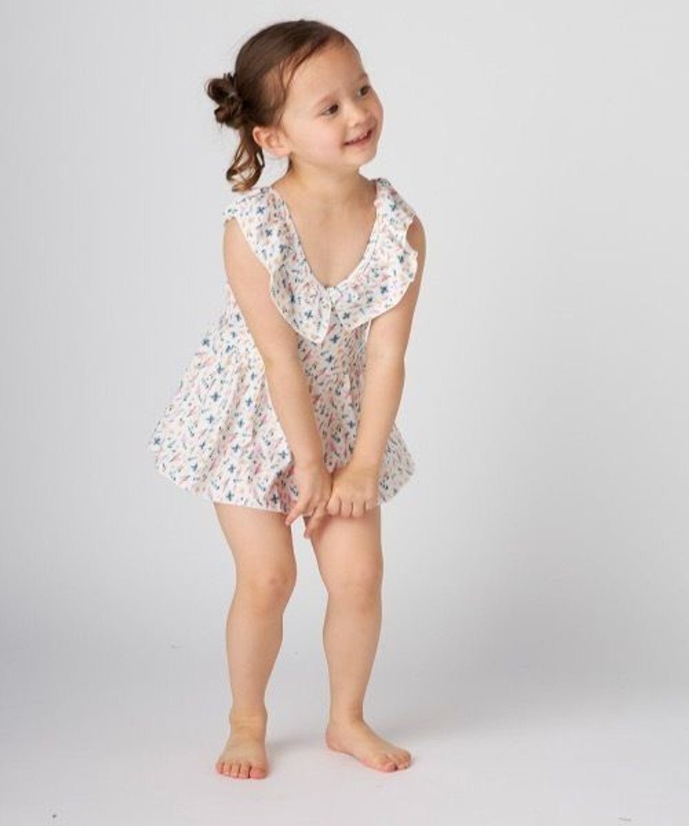 OP／FILA 【marie claire ENFANTS】小花柄編上げAライン水着 