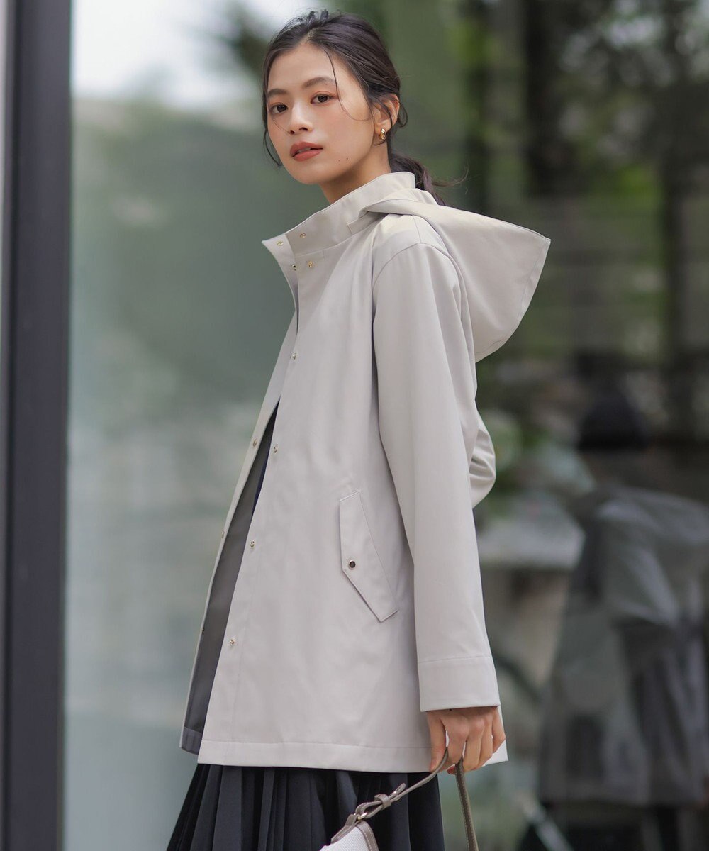 J.PRESS LADIES L 【2way】ドライツイルストレッチ フーデット アウター 