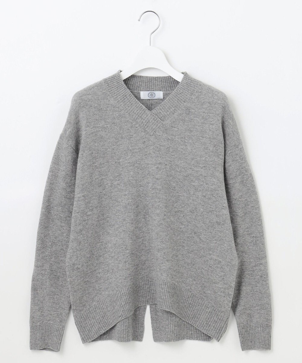 J.PRESS LADIES L 【洗える】CASHMERE BLEND Vネック ニット 