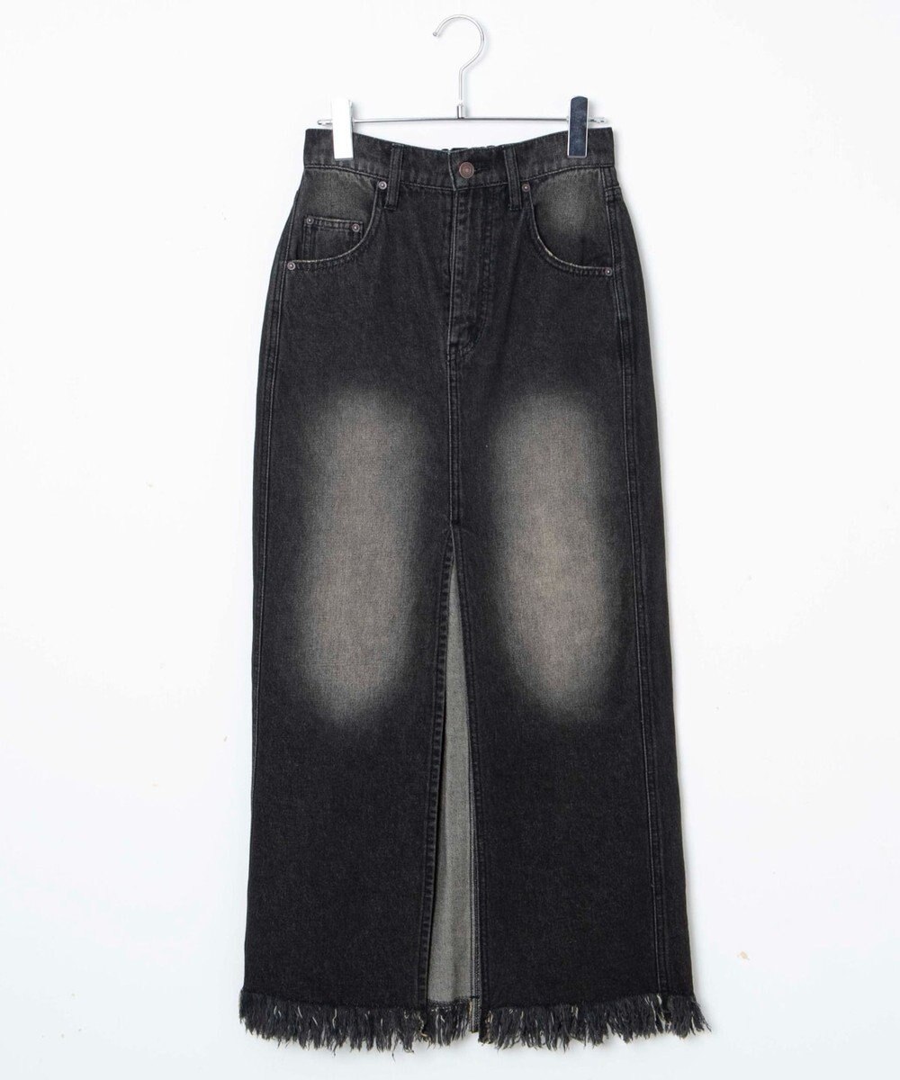 WEGO ヴィンテージウォッシュデニムロングスカート 
