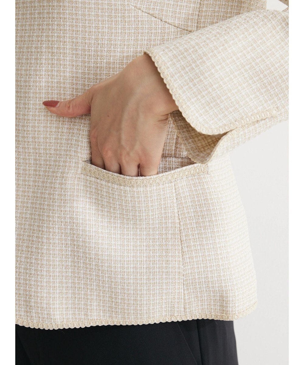 Green Parks ｅｆ－ｄｅ　ツィード風ノーカラージャケット 