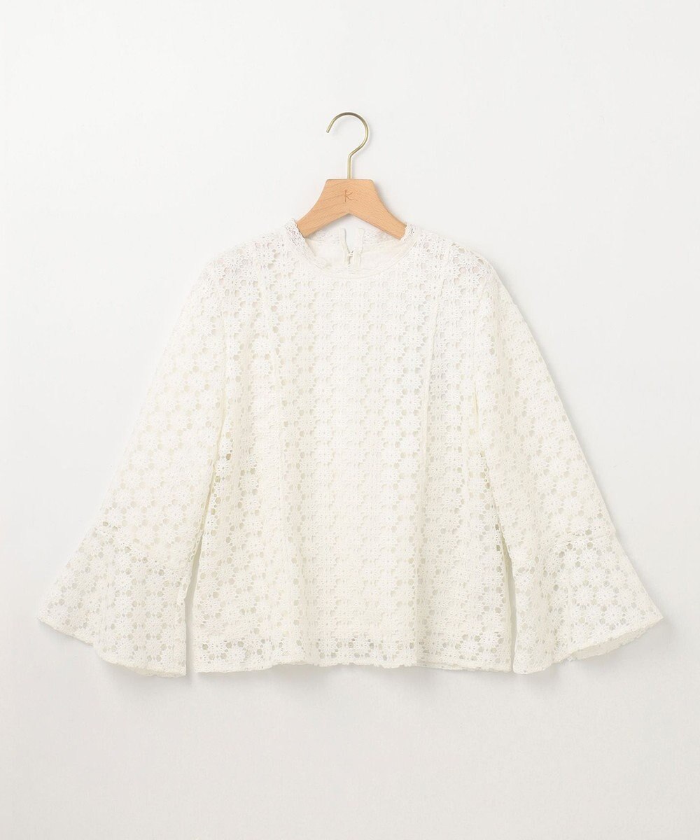 組曲 【WEB限定】フラワーレース 袖フレアトップス 