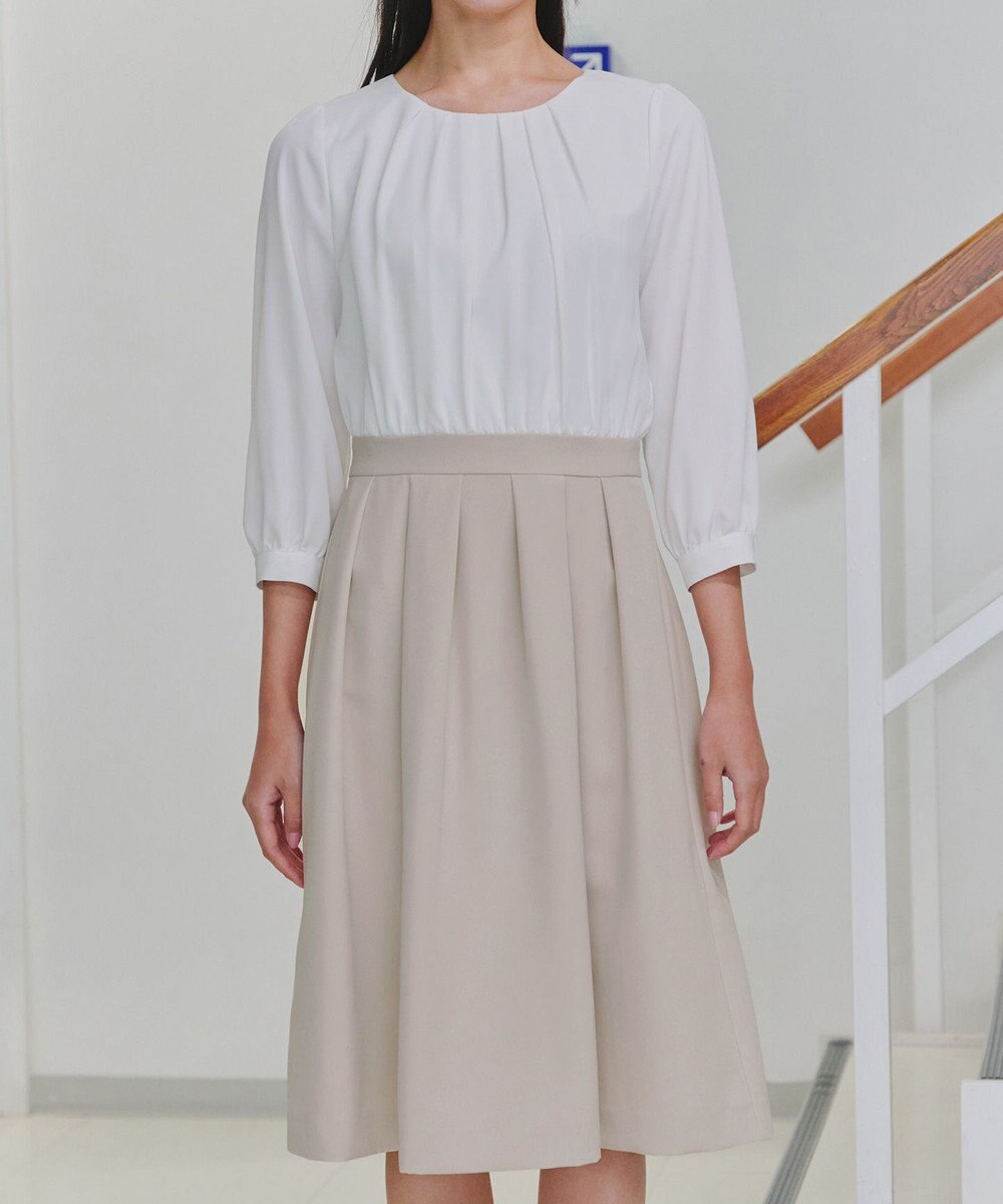 Tiaclasse L 【ダブルクロス】シフォンドッキングワンピース 