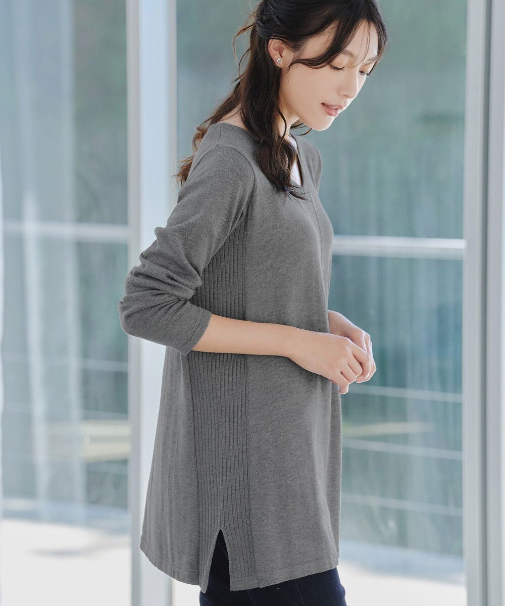 Tiaclasse 【洗える】カシミヤ混ニットチュニック 