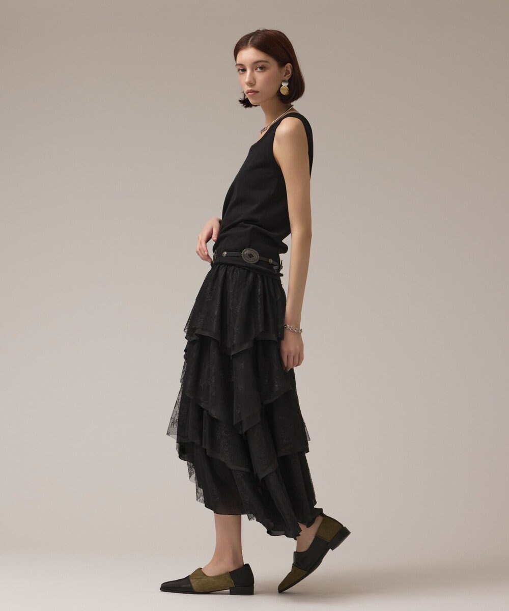GRACE CONTINENTAL レースコンビティアードスカート 