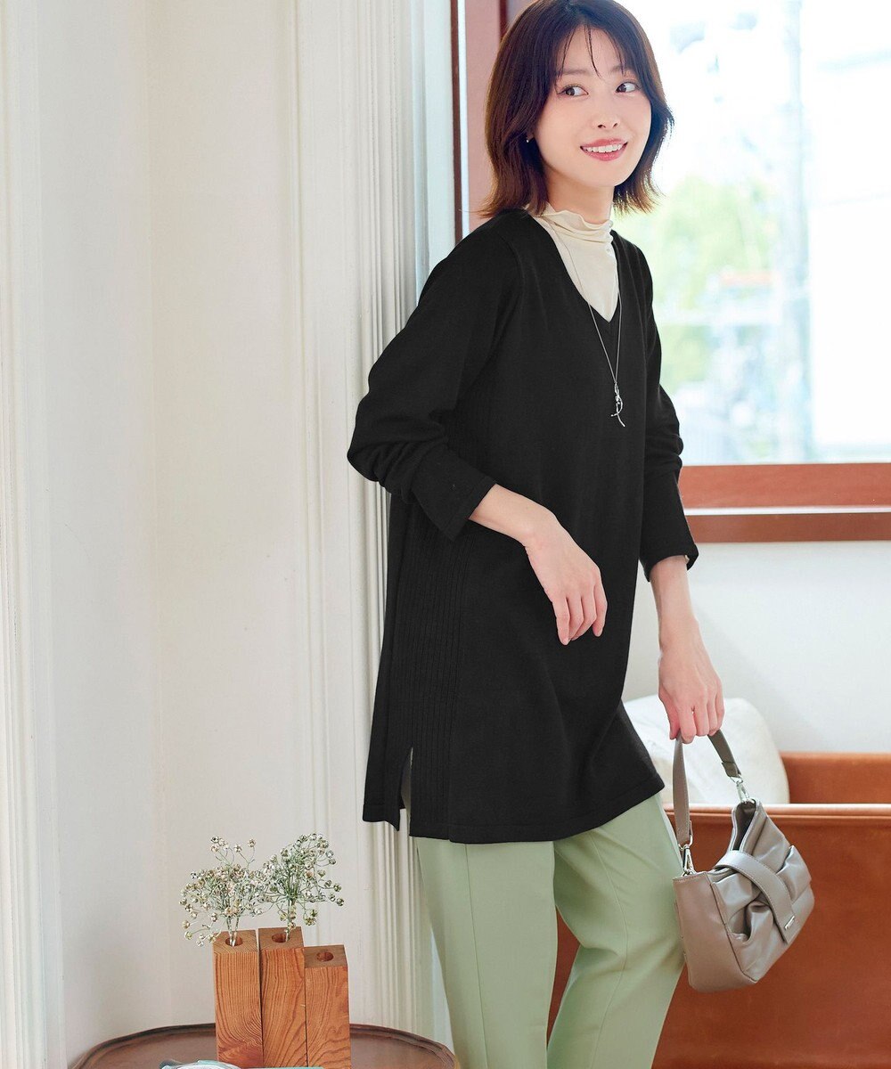 Tiaclasse L 【洗える】カシミヤ混ニットチュニック 