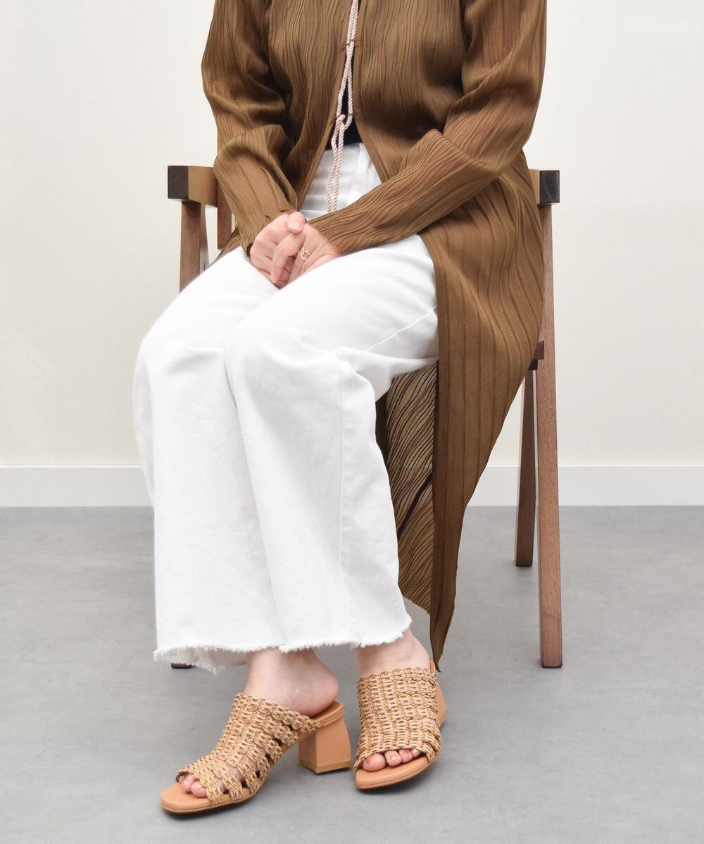 INTER-CHAUSSURES 【ANGEL ALARCON】チャンキーヒールラフィアサンダル 