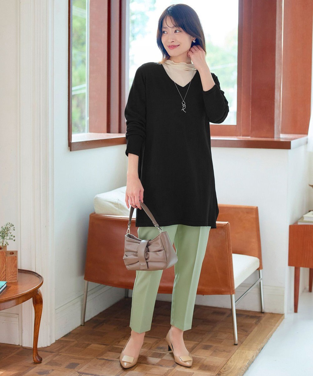 Tiaclasse 【洗える】カシミヤ混ニットチュニック 