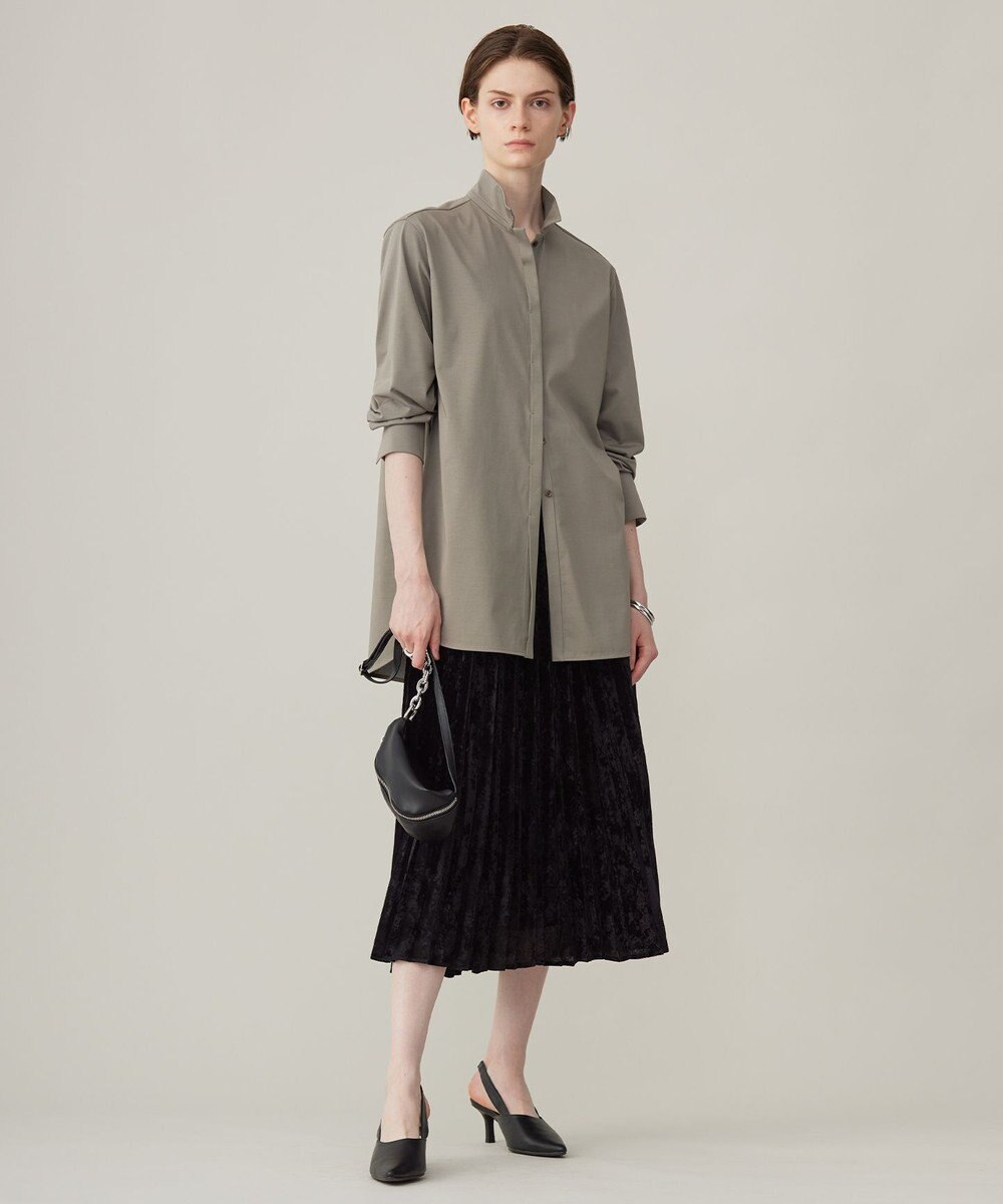 ICB 【洗える】 シアーベルベット プリーツスカート 