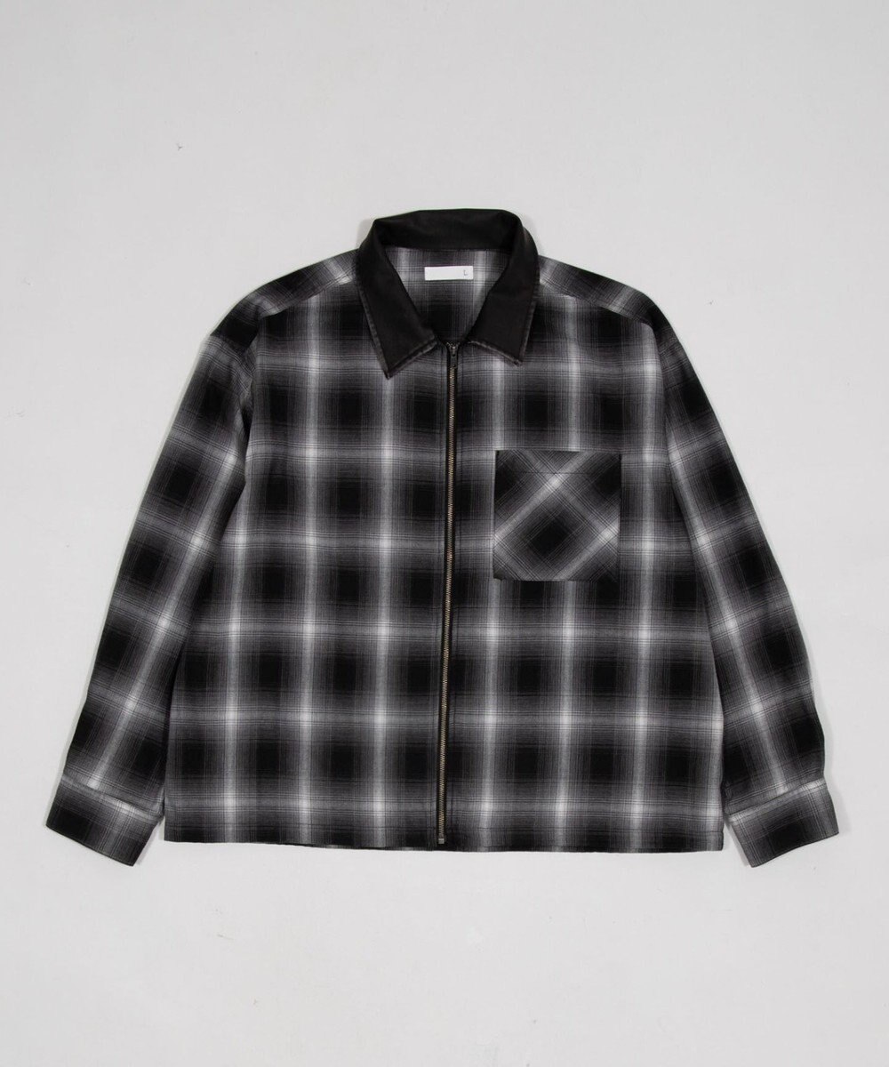 WEGO 【ユニセックス着用ITEM】オンブレチェックシャツジャケット 
