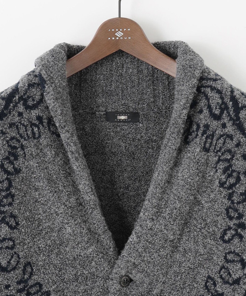 JOSEPH ABBOUD 【インポート素材/ソフトな肌触り/軽量】MOUSSE ペーズリー柄ショール カーディガン 