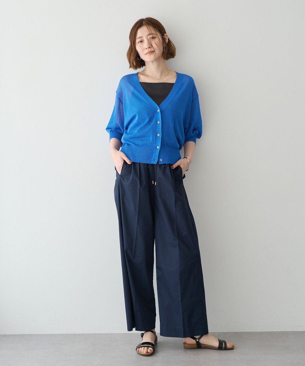 YECCA VECCA シアーニットVネックカーディガン 
