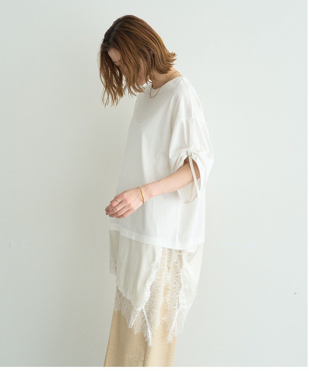 YECCA VECCA ドロストスリーブヘムレースTee 