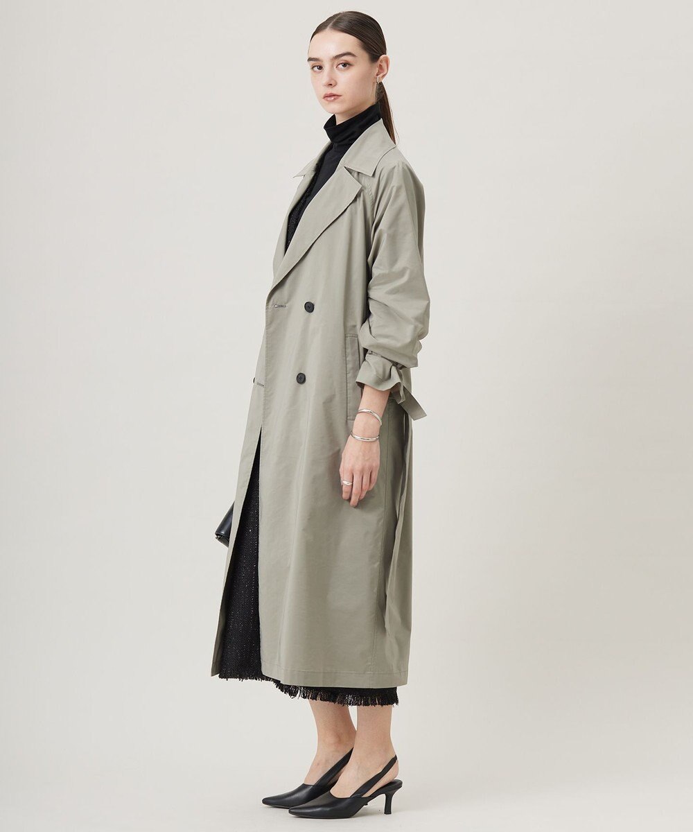 ICB L 【撥水加工】メモリーストレッチタフタ トレンチコート 