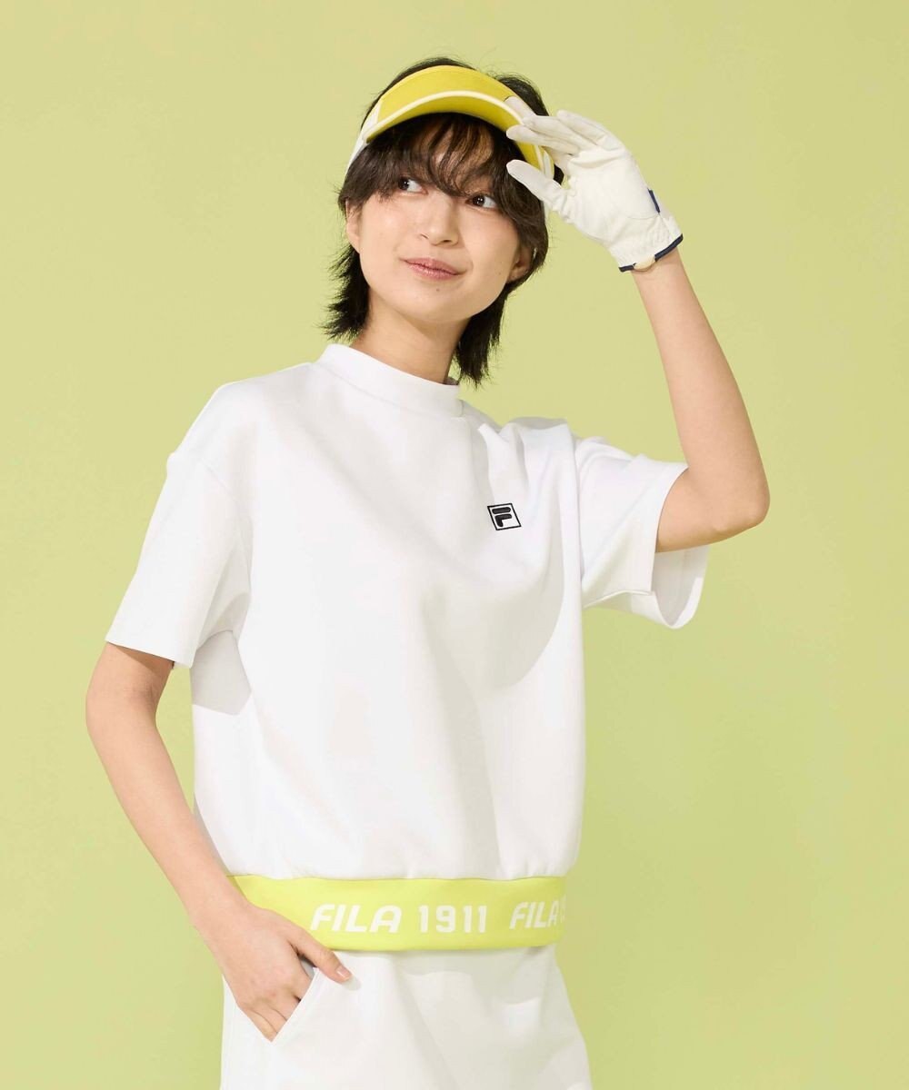 FILA GOLF／marie claire 【FILA GOLF】 裾切り替え半袖モックネックシャツ｜セットアップ可 