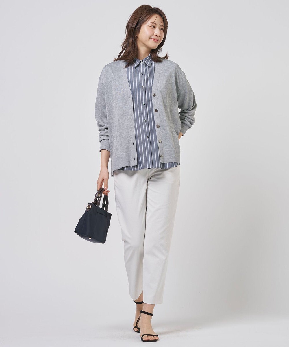 J.PRESS LADIES L TC ハイカウントストライプ シャツ ブラウス 