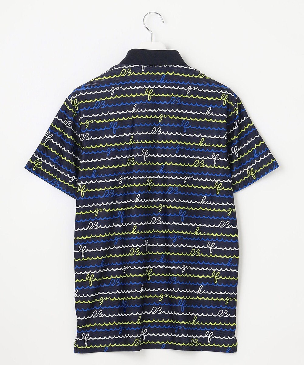23区GOLF 【MEN】【吸水速乾・UVケア】ウェーブロゴプリント 半袖シャツ 