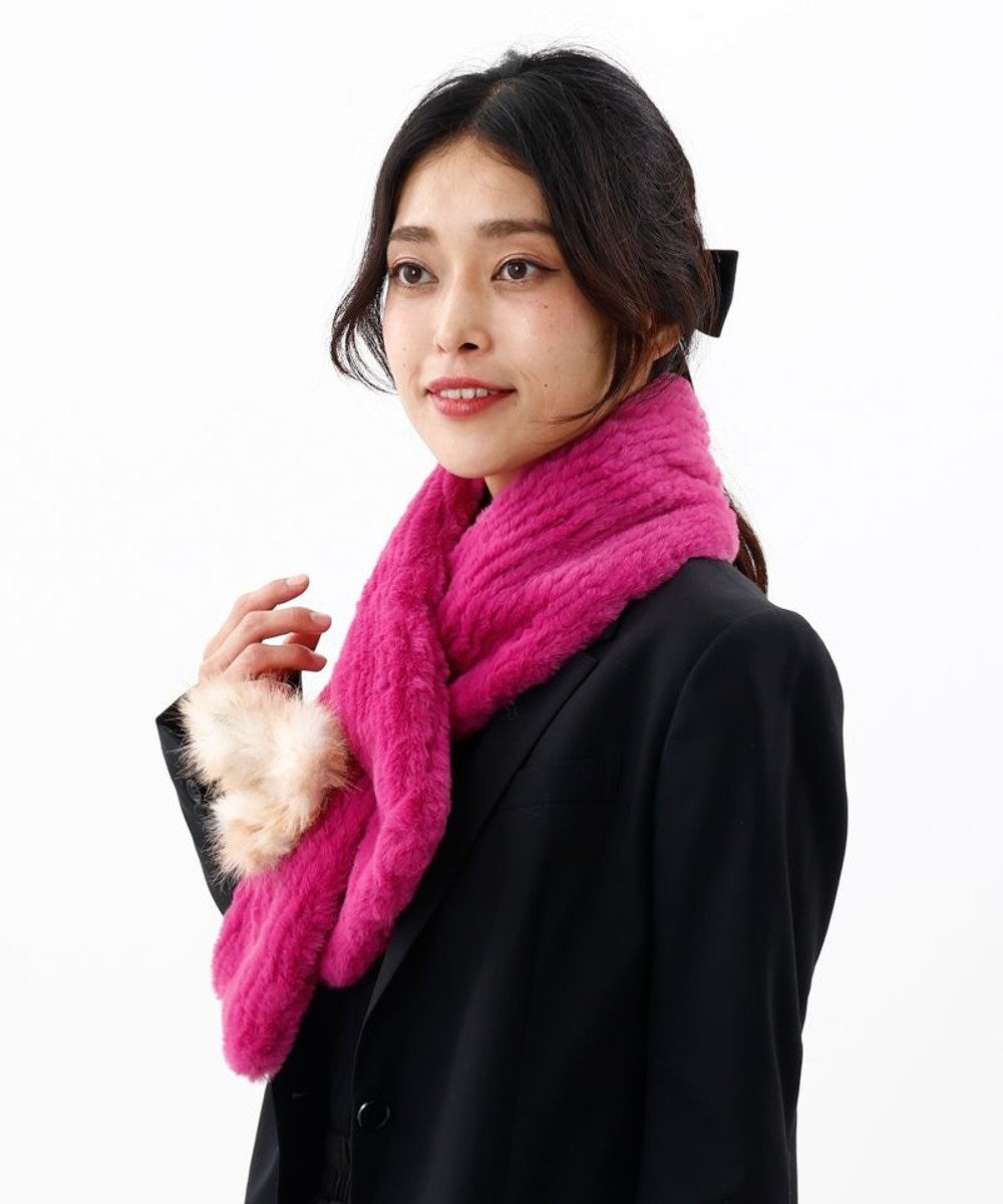 AURORA 【 ANNA SUI（アナ スイ）】バタフライエコファー差込マフラー(WASH) 