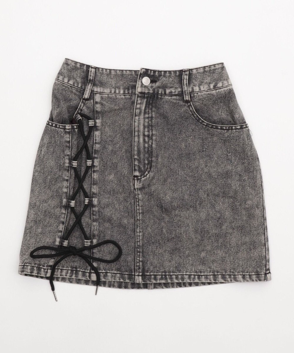 WEGO レースアップハートポケットデニムスカパン 