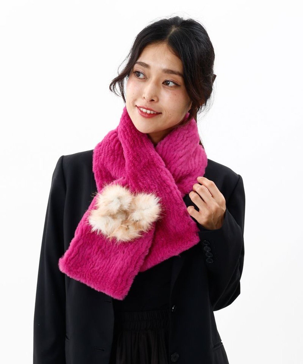 AURORA 【 ANNA SUI（アナ スイ）】バタフライエコファー差込マフラー(WASH) 