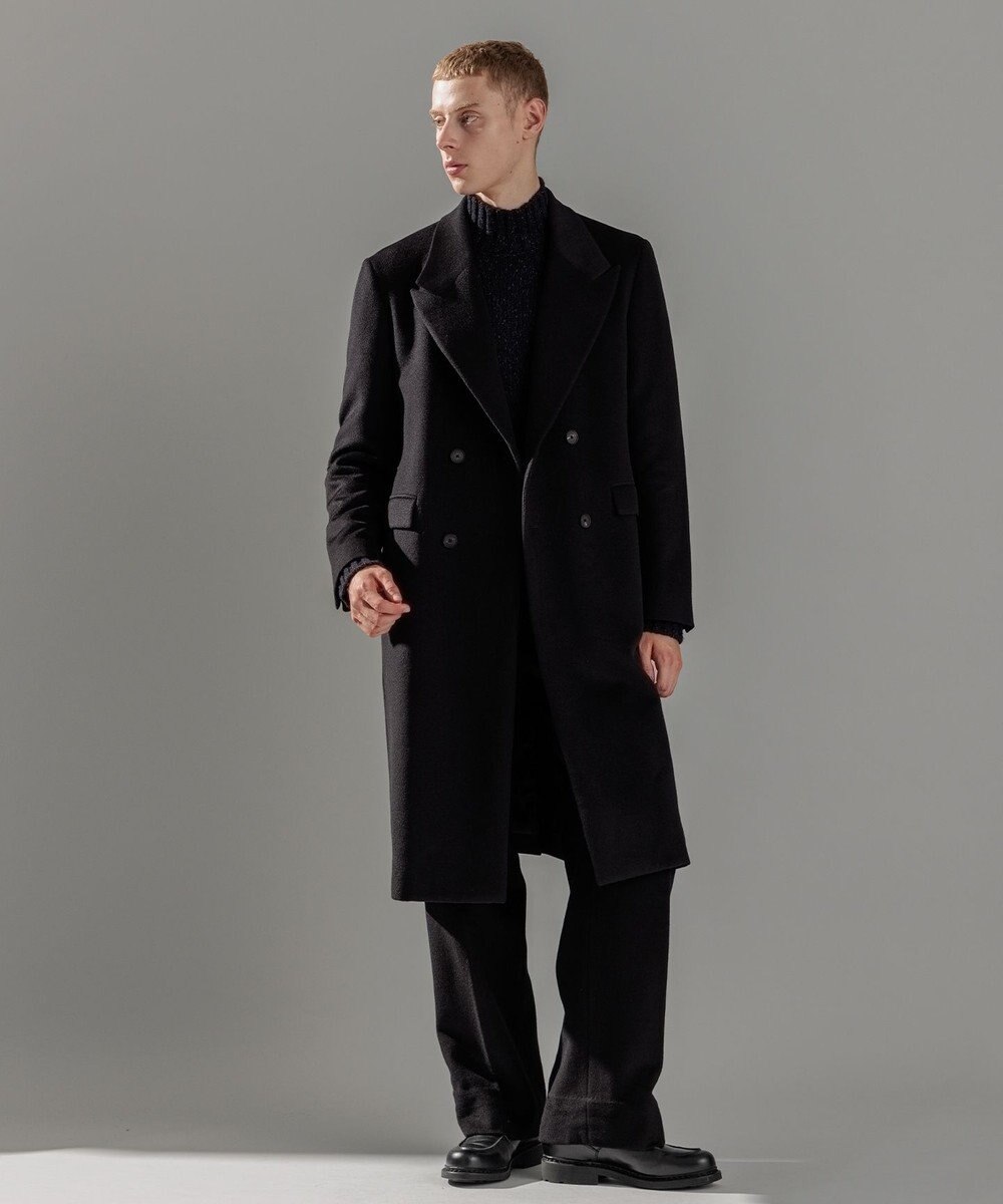 JOSEPH HOMME 【WEB限定】グロッシーウール　ダブルブレストチェスターコート 