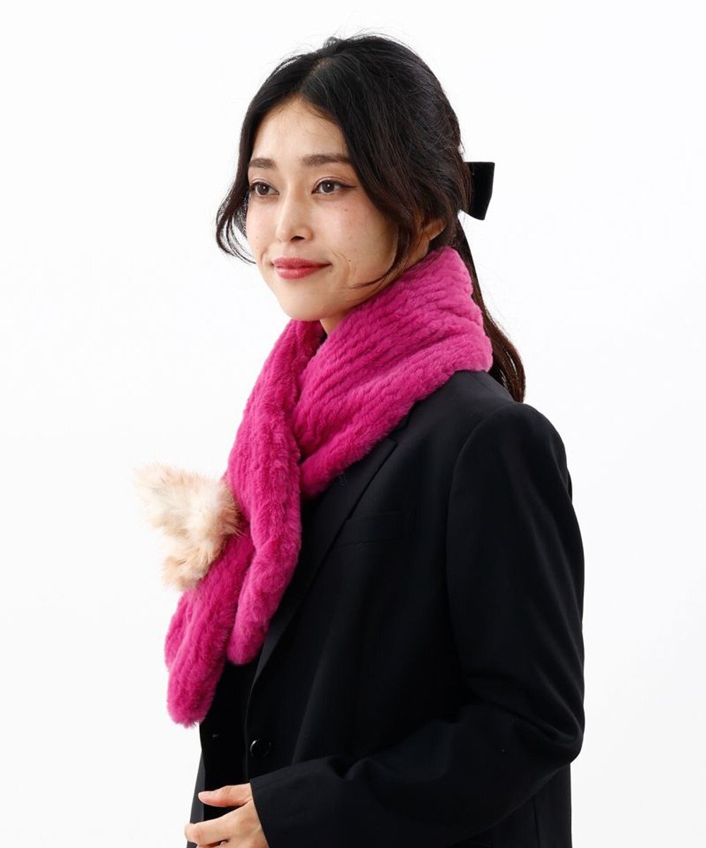 AURORA 【 ANNA SUI（アナ スイ）】バタフライエコファー差込マフラー(WASH) 