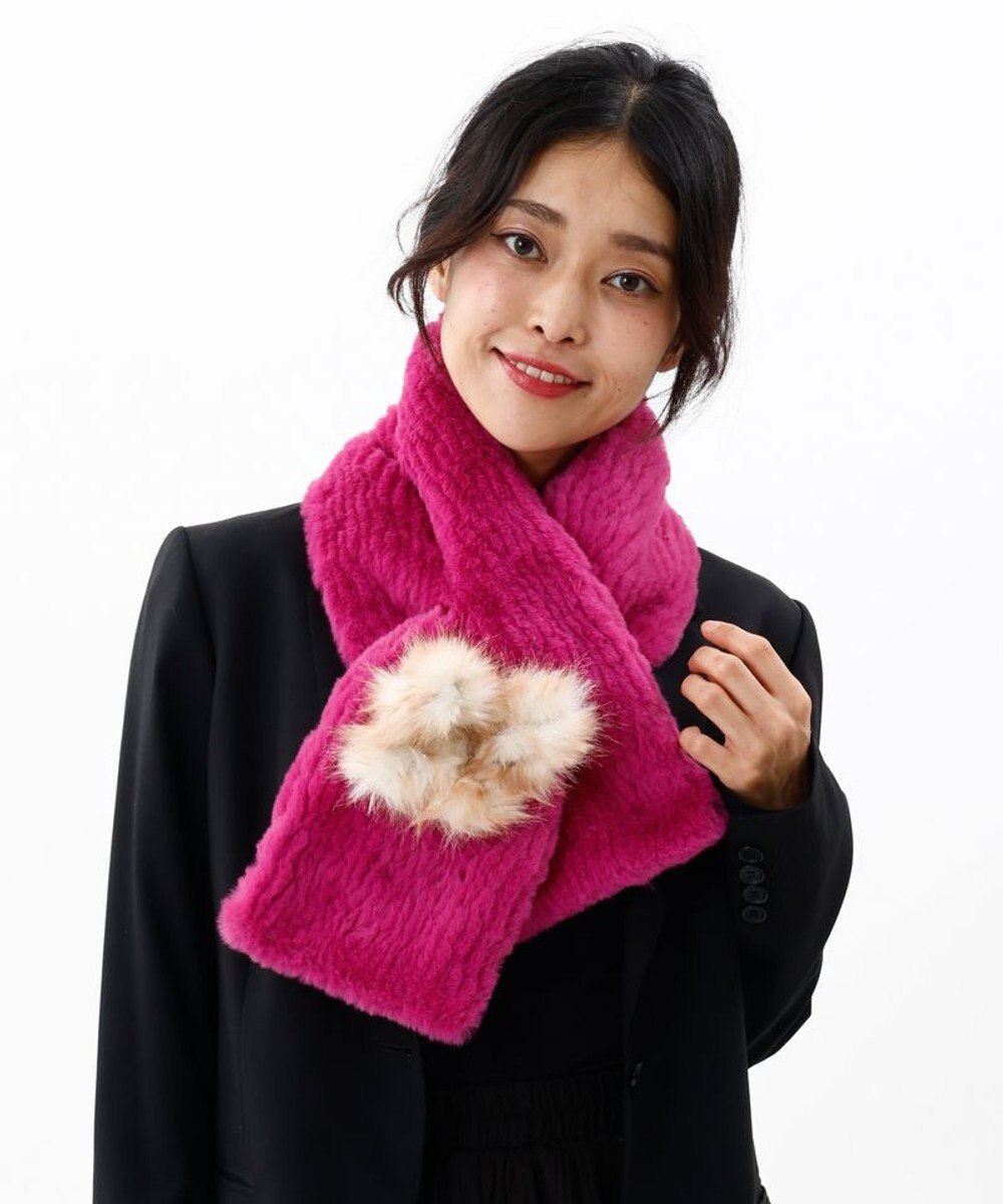 AURORA 【 ANNA SUI（アナ スイ）】バタフライエコファー差込マフラー(WASH) 