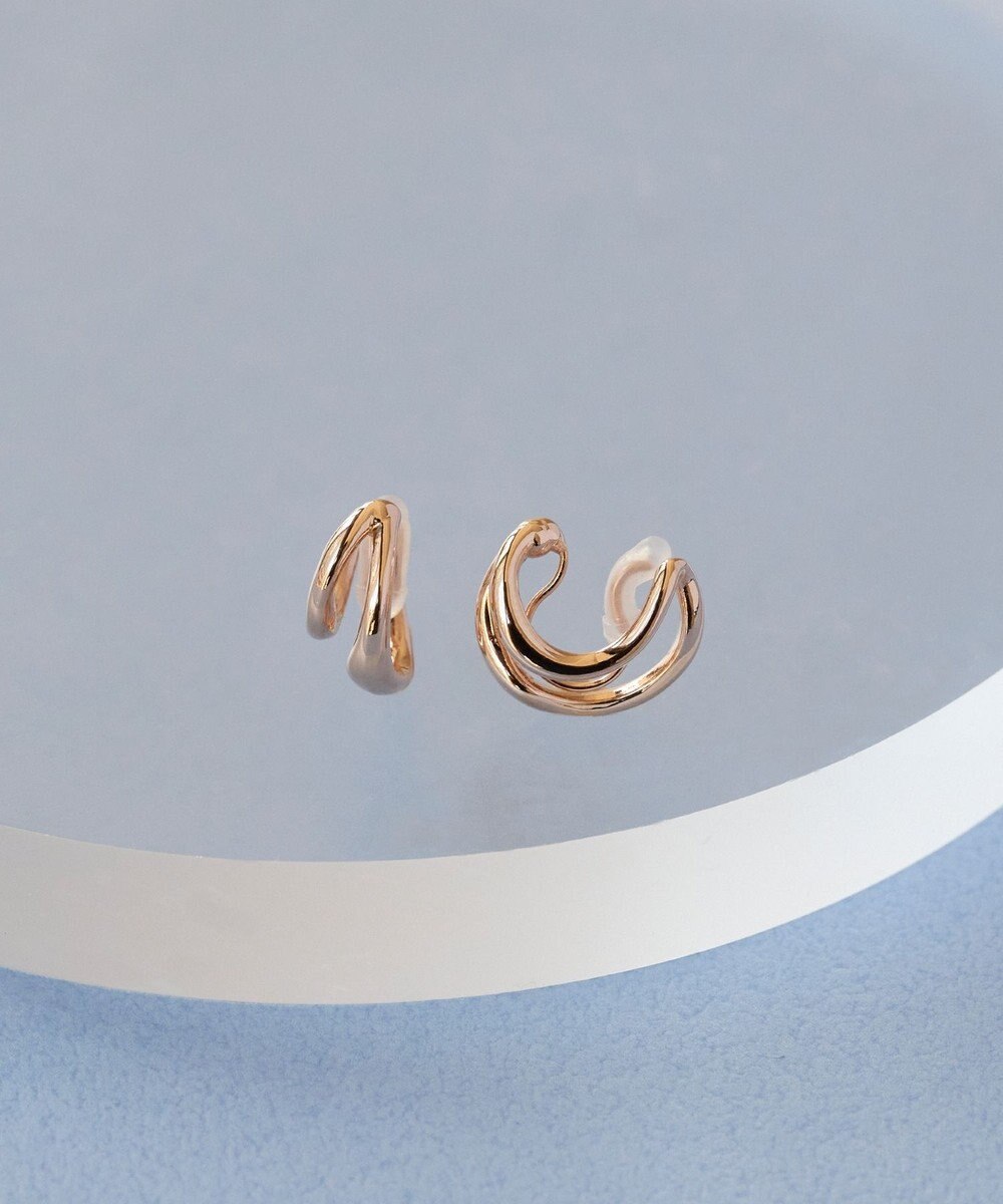 Phoebe 【金属アレルギー対応】【痛くないシリーズ】ダブルフープライトフィットイヤリング ローズゴールド 