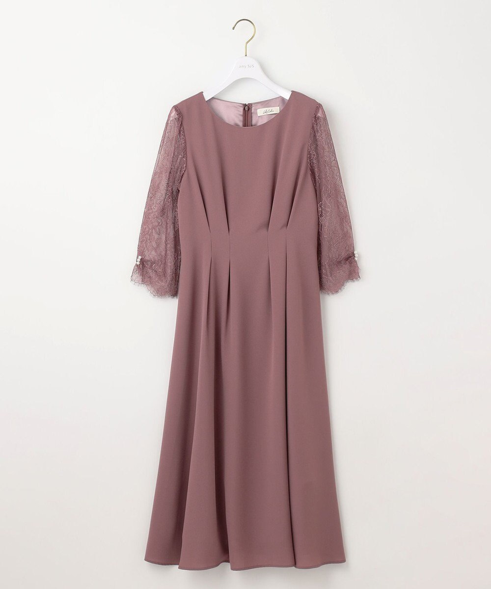 ANY SIS 【Lily Calin】レーススリーブタック ドレス 