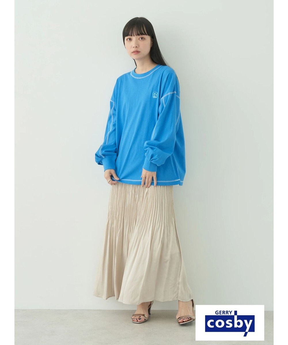 earth music&ecology Ｃｏｓｂｙ×ｅａｒｔｈ　配色ステッチロングＴシャツ 